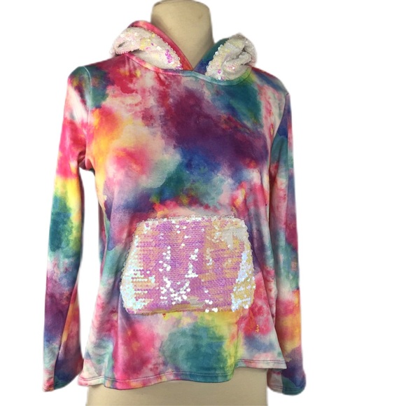 tie dye sequin hoodie